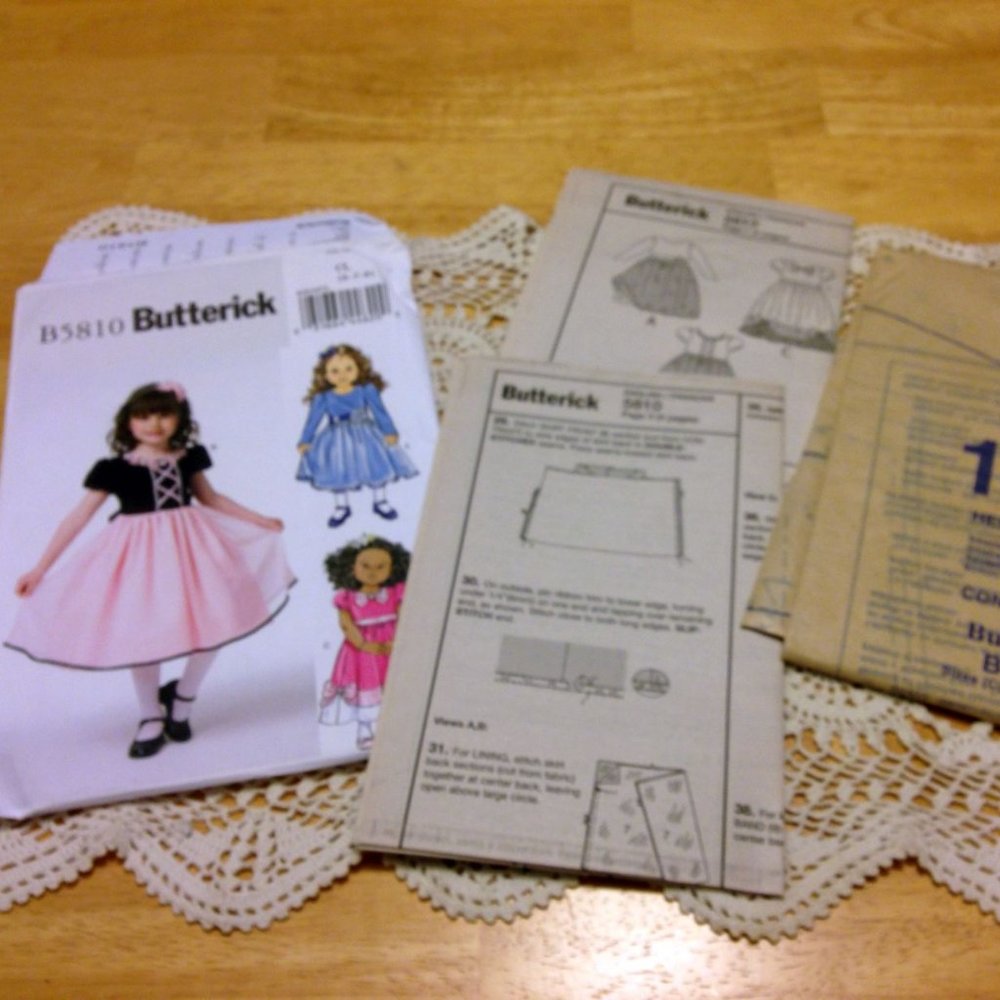 Uncut, factory folded Butterick B5810 girl's sewing pattern